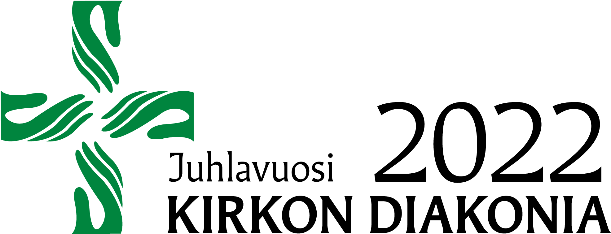 Diakonian juhlavuosi 2022 vihreät kädet logo