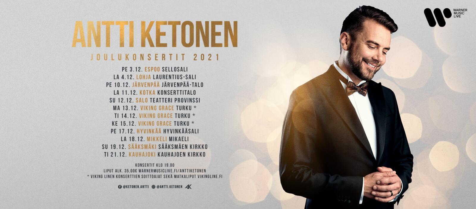 Antti Ketonen – Joulukonsertit 2021 Antti Ketonen