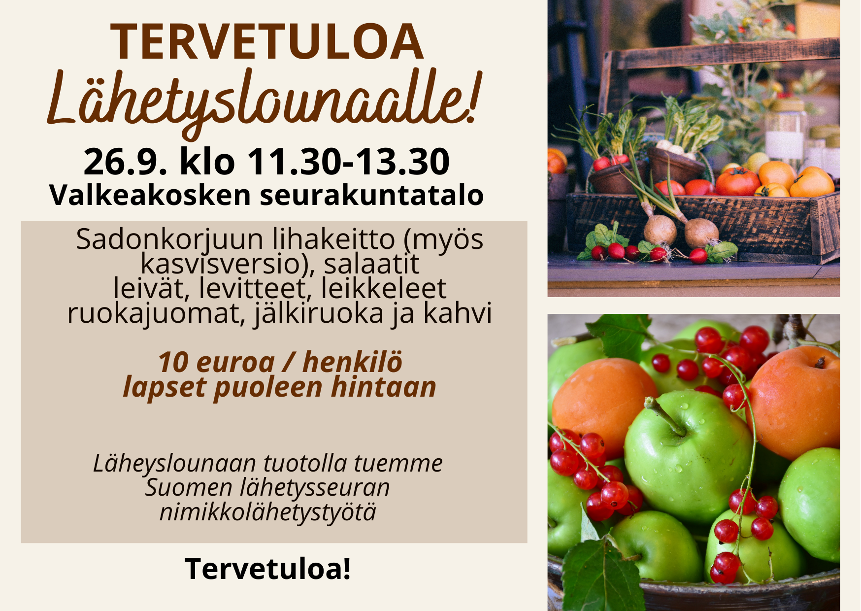 Lähetyslounas lähetyslounasmainos